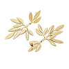 304 Stainless Steel Leaf Theme Stud Earrings For Women EJEW-B110-03G-05-2