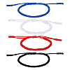 FIBLOOM 4Pcs 4 Colors Adjustable Nylon Braided Cord Bracelets Set BJEW-FI0001-76-1