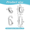 2Pcs 2 Styles 925 Sterling Silver Spring Gate Rings STER-PH0003-90-2