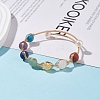 Round Mixed Gemstone Braided Bangle with Natural Pearl BJEW-JB08000-2
