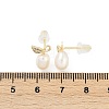 Leaf Brass Clear Cubic Zirconia Stud Earrings KK-D301-16G-3