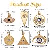 6Pcs 6 Style Brass Micro Pave Cubic Zirconia Pendants ZIRC-SZ0002-72-2