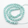 Dyed Faceted Round Natural White Jade Beads Strands G-E302-095-8mm-1-2