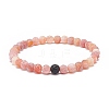 10Pcs 10 Style Natural Weathered Agate(Dyed) & Lava Rock Round Beaded Stretch Bracelets Set BJEW-JB08923-4