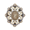 Baroque Style Flower Zinc Alloy Zinc Alloy Rhinestone Brooches PW-WGC517E-01-1