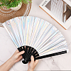 1Pc Bamboo with Oxford Fabric Glitter Powder Folding Fans AJEW-SP0003-77F-4