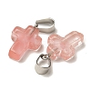 Cherry Quartz Glass Pendants G-Z067-04P-04-2