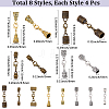 32Pcs 8 Styles Alloy Cord Ends HJEW-SC0003-08-2