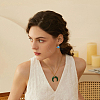 5 Pair 5 Style Golden Plated Alloy Enamel Planet Dangle Earrings with Iron Pins EJEW-AB00045-6