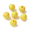 Mother's Day Theme Printed Wood European Beads WOOD-F016-01-2
