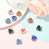 10Pcs 5 Colors Handmade Porcelain Pendants PALLOY-YW00134-4