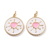 Real 18K Gold Plated Brass Enamel Pendants ZIRC-Z008-11A-1