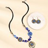 Bohemian Style Acrylic Flat Round Beaded & Pendant Necklaces & Dangle Earrings Sets FS-WG6F516-01-2