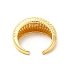 Rack Plating Brass Croissant Open Cuff Ring for Men Women RJEW-D076-06G-2