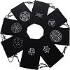 CHGCRAFT 8Pcs 8 Styles Rectangle Black Velvet Craft Drawstring Bags ABAG-CA0001-14-6