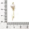 Brass & Natural Pearl Pendants KK-Z093-35G-3