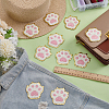 10Pcs Polyester Paw Print Iron on/Sew On Patches PATC-FG0002-76-4