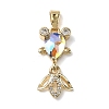 Brass Micro Pave Cubic Zirconia Pendants KK-K375-27G-22-1