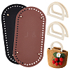 2Pcs 2 Colors Oval PU Leather Knitting Crochet Bags Nail Bottom Shaper Pads DIY-PH0029-30B-1