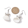 Angel Spiral Shell & Glass Pearl Dangle Earrings EJEW-JE05838-3