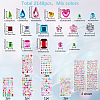 8Pcs 7 Styles Acrylic Rhinestone Self-Adhesive Stickers STIC-SP0001-11-2