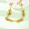 304 Stainless Steel Curved Bar Link Chain Bracelets for Women BJEW-F536-15G-4