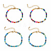 2 Colors Bohemian Dyed Natural Shell Heishi Beaded Bracelet Sets MF5991-2-1