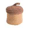 Acorn Shape Handmade Woven Cotton Rope Storage Basket PW-WG78662-04-1