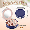 Round PU Leather & Plastic Jewelry Set Storage Box CON-TAC0014-06C-3
