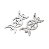 201 Stainless Steel Hollow Triple Moon Links Connector Charms STAS-I364-10P-2