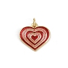 Valentine's Day Brass Red Enamel Pendants KK-D424-30A-G-1