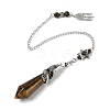 Natural Tiger Eye Cone Dowsing Pendulum Big Pointed Pendants AJEW-Z041-01G-AS-3