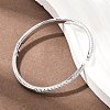 Brass Micro Pave Clear Cubic Zirconia Hinged Bangles BJEW-F528-01P-5