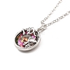 Elephant Donut Pendant Necklace for Women NJEW-I113-11P-1