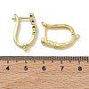Heart Brass Micro Pave Clear Cubic Zirconia Earring Findings KK-D226-05G-3