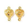 Brass 3D Hollow Heart Connector Charms KK-U057-13G-1