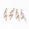 Brass Micro Pave Cubic Zirconia Links Connectors KK-S359-080-RS-1