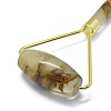Synthetic Tigerskin Glass Brass Face Massager MRMJ-G010-11-2