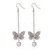 Brass Butterfly Dangle Earrings EJEW-JE06664-2