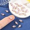 SHEGRACE Brass Pave Cubic Zirconia Oval Connector Charms XGRQ2O174-437B-G-5
