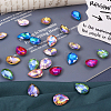 70Pcs 7 Colors Pointed Back Glass Rhinestone Cabochons RGLA-TA0001-06-6