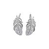 Alloy Rhinestone Feather Stud Earrings for Women WG36FE1-01-5