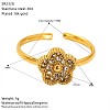 304 Stainless Steel Rhinestone Cuff Open Rings WG17863-02-1
