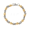 Round 304 Stainless Steel Byzantine Chain Bracelets for Men BJEW-B093-06GP-1