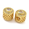 Rack Plating Brass Micro Pave Cubic Zirconia Beads KK-I718-46G-2