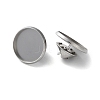 304 Stainless Steel Flat Round Brooch Brooch Base Settings LS-STAS-S172-10A-P-1