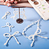 8Pcs 4 Styles Plastic Imitation Pearl Beaded Bowknot Ornament Accessories KY-TA0001-40-6