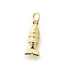 Rack Plating Brass Pave Natural Gemstone Fish Charms with Jump Rings KK-L225-013G-1