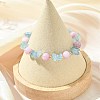 Natural Aquamarine & Kunzite Beaded Stretch Bracelets for Women BJEW-JB14006-2