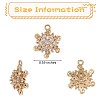 6 Pieces Snowflake Clear Cubic Zirconia Charm Pendant Brass Flower Charm Long-Lasting Plated Pendant for Jewelry Necklace Bracelet Earring Making Crafts JX408A-2